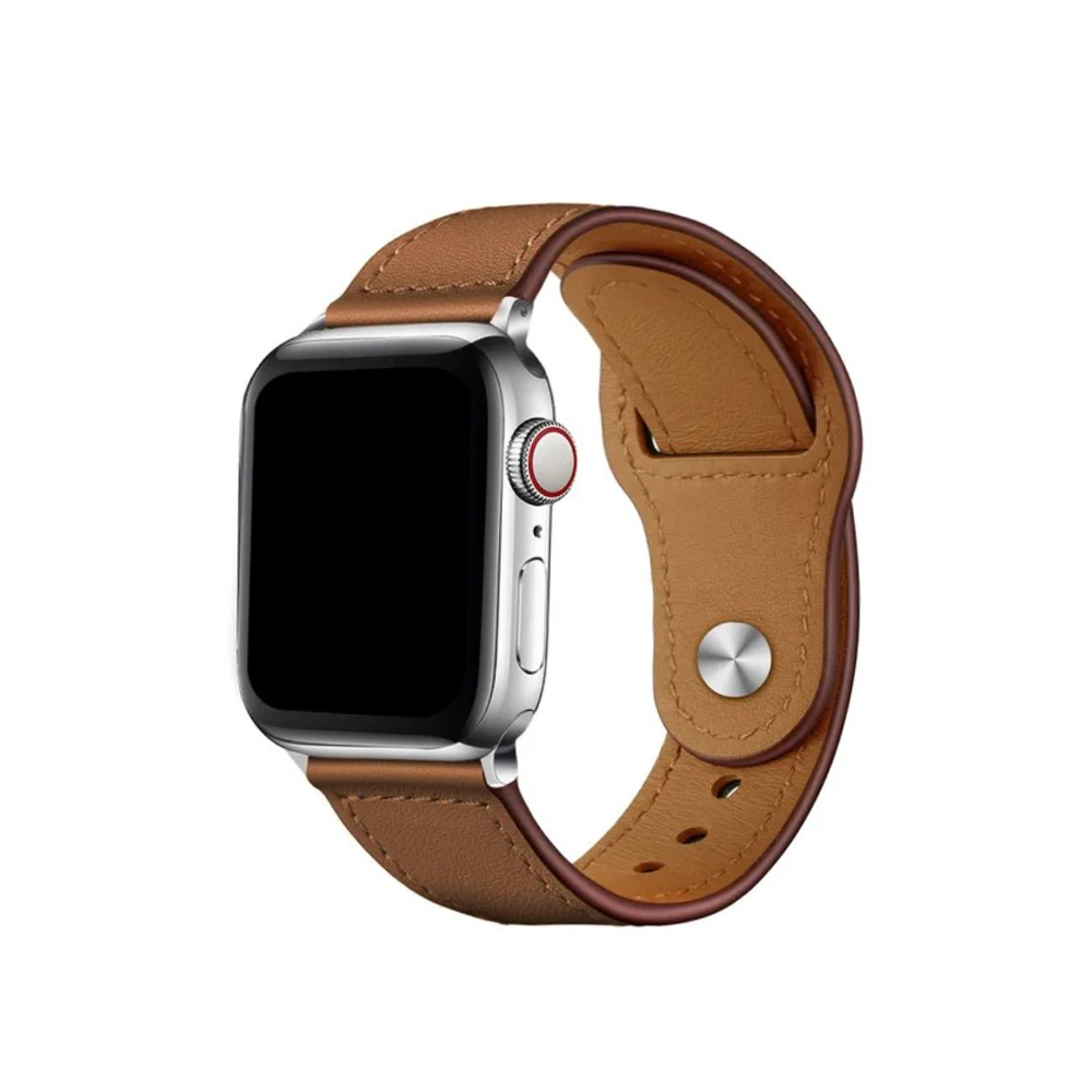 Innerlight® Leather+ - Braun - 38/40/41mm - Lederarmband passend für Apple Watch - Passend für Serie 1/2/3/4/5/6/7/8/9/SE