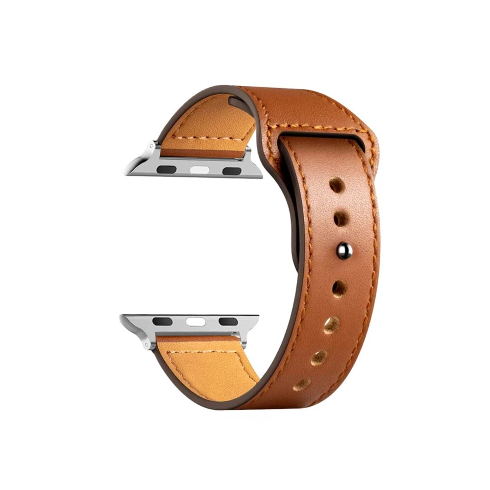 Innerlight® Leather+ - Braun - 38/40/41mm - Lederarmband passend für Apple Watch - Passend für Serie 1/2/3/4/5/6/7/8/9/SE