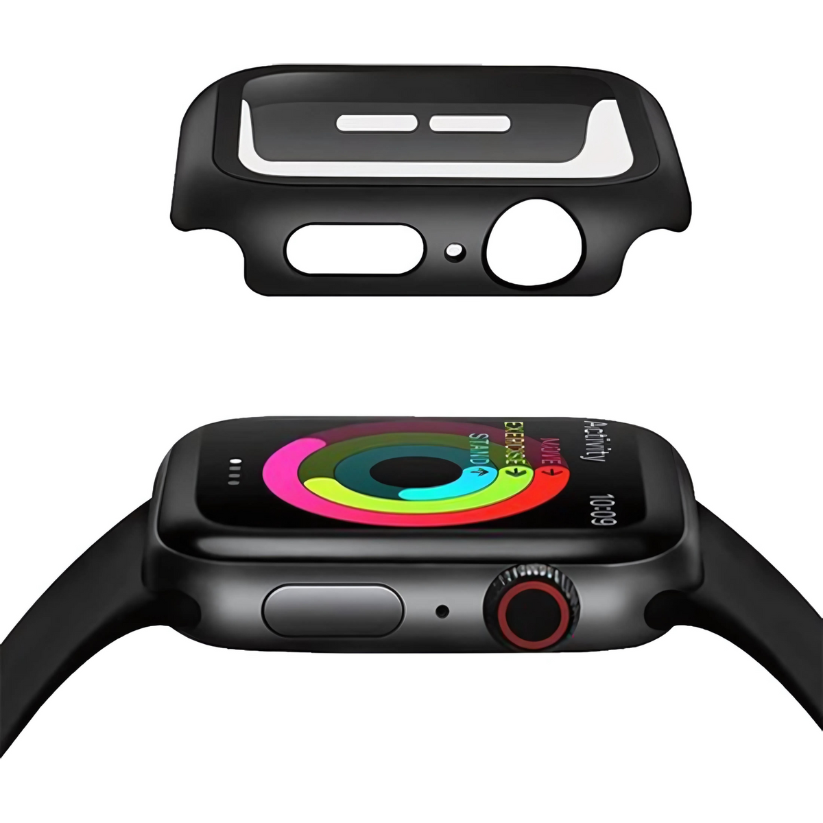 Innerlight® Protect+ - Schwarz - 44 mm - Schutzhülle passend für Apple Watch - Displayschutz passend für Apple Watch Series 4/5/6/SE